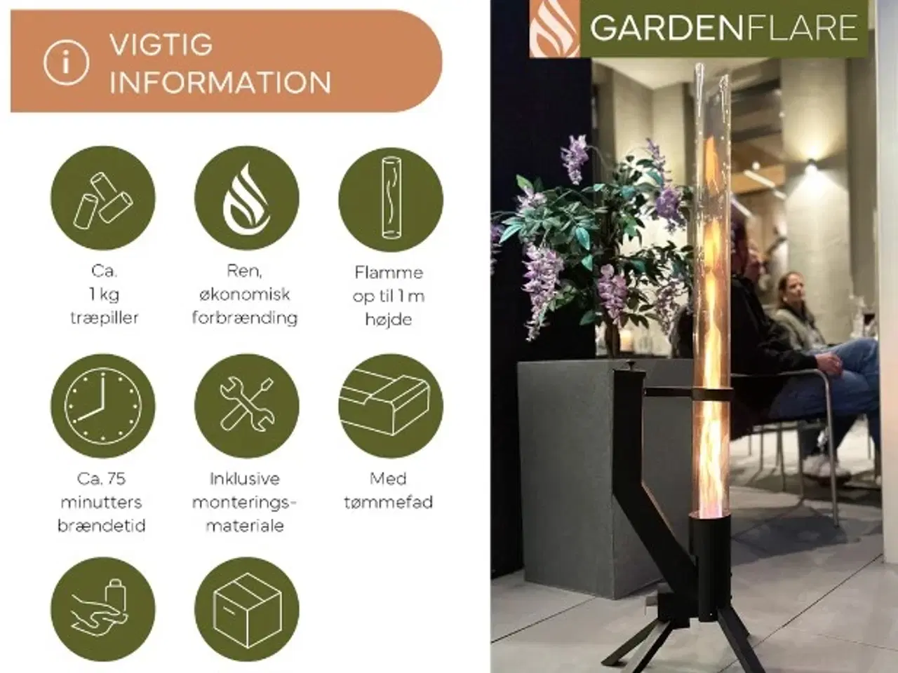 Billede 1 - Terassevarmer der kører på Træpiller. Helt ny. 