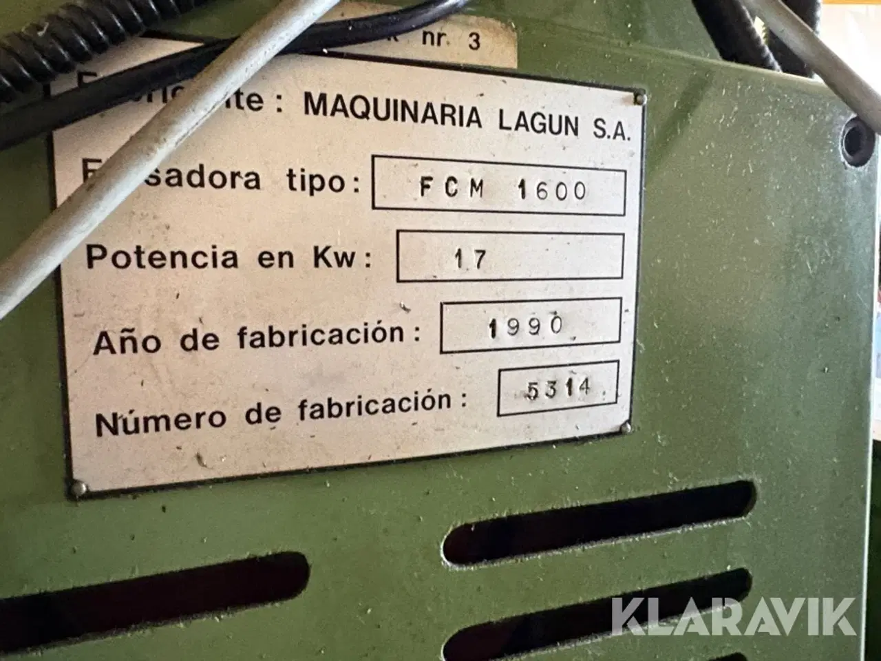 Billede 5 - Fræsemaskine Lagun FCM-1600