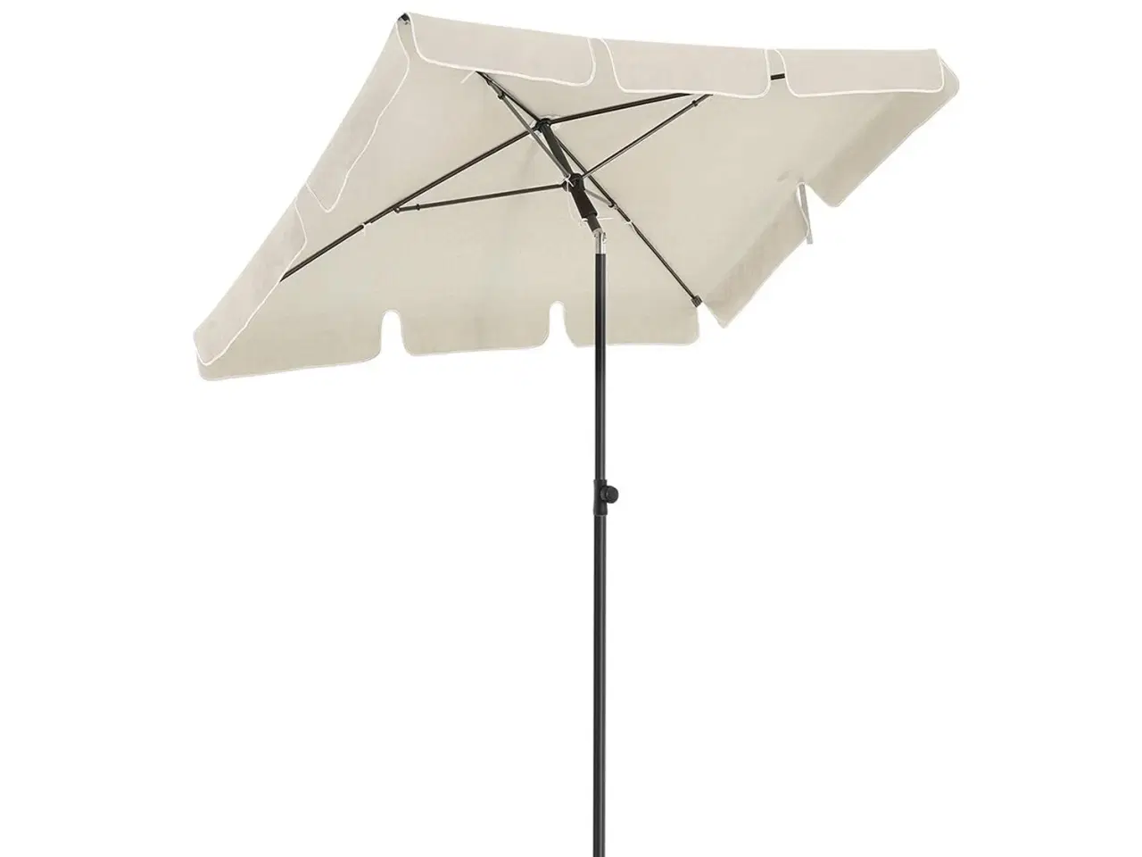 Billede 1 - Rektangulær altanparasols 2 × 1,25 m – UPF 50+, vippefunktion, beige med bæretaske