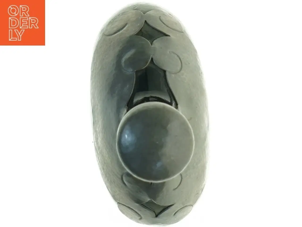 Billede 2 - Antik Tindekoreret Glasdekantér flaske med dekorativt mønster og prop (str. 24 x, 14 cm)
