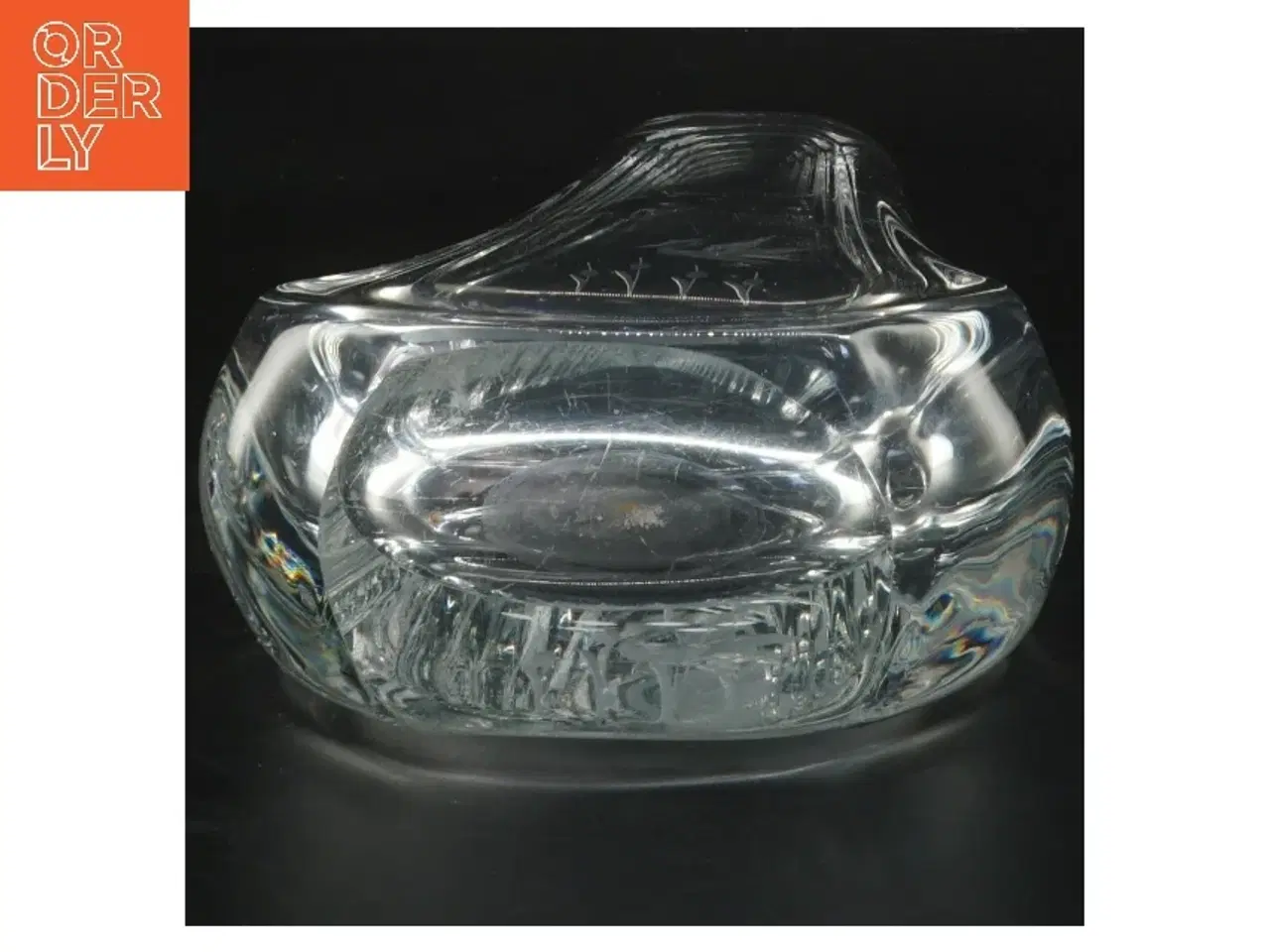 Billede 2 - Glas vase med gravering (str. 24 cm)
