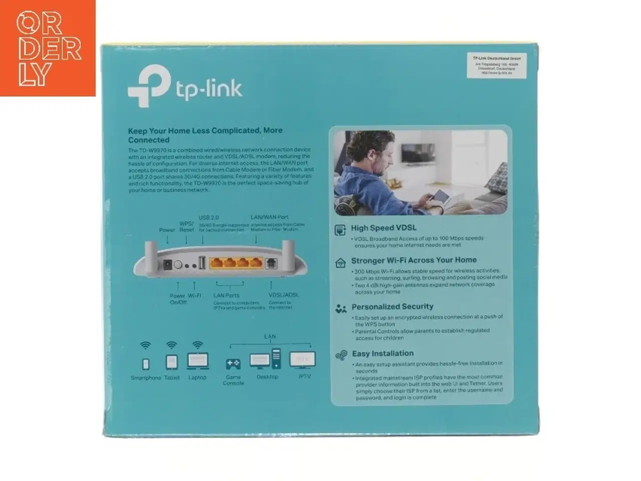 Billede 3 - TP-Link Wi-Fi VDSL/ADSL Modem Router fra TP-Link (str. 26x23 cm)