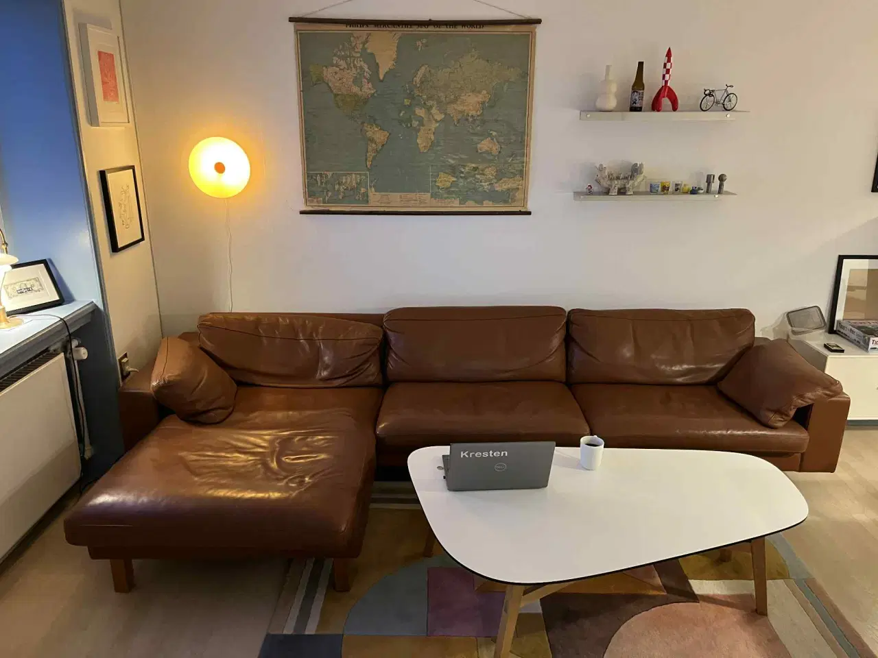 Billede 2 - Nielaus Handy sofa i brunt læder med chaiselong