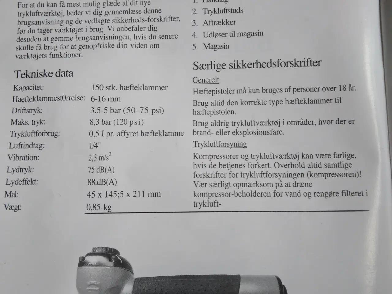 Billede 12 - Hæftepistol til trykluft med kuffert