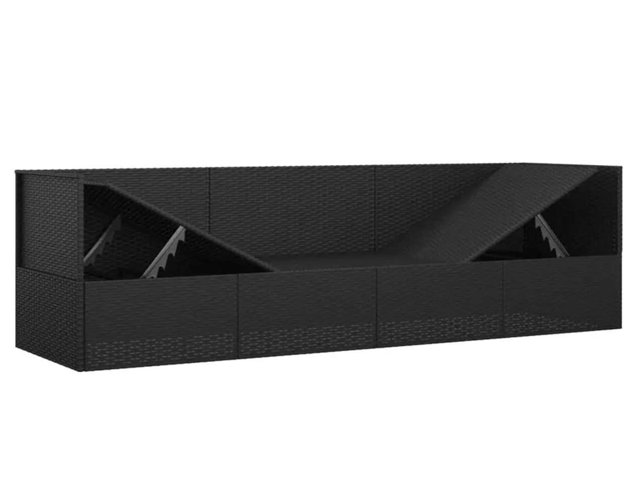 Billede 7 - Udendørs loungesofa med hynder polyrattan sort