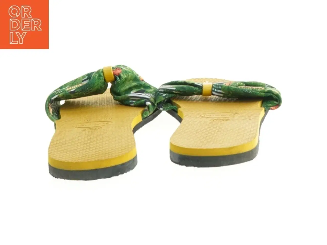 Billede 2 - Havainas gule flip-flops med tropisk mønster fra Havaianas (str. 37)