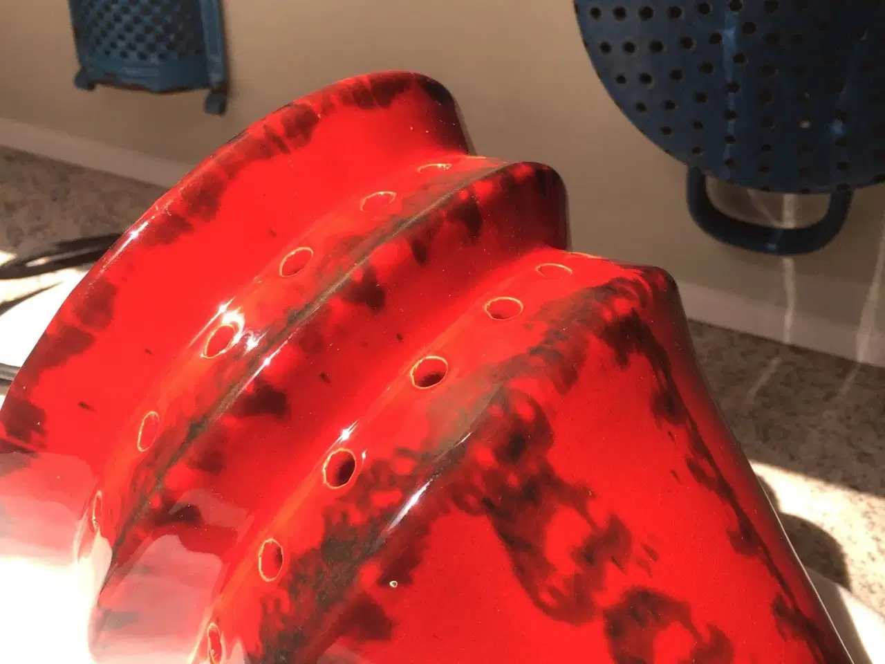 Billede 2 - Pendel. Rød keramik, fra 60 erne