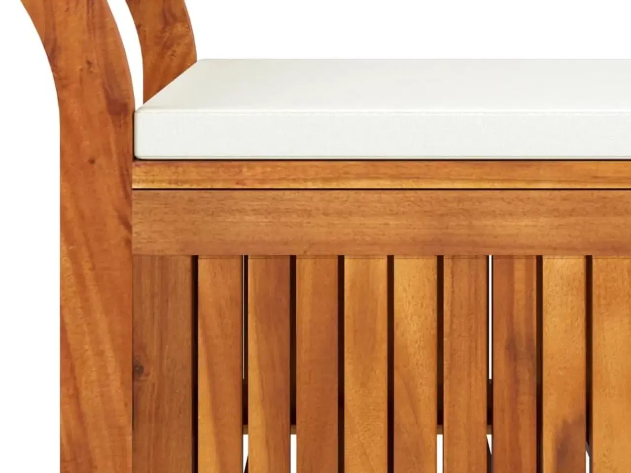 Billede 7 - Opbevaringsbænk med hynde 126 cm massivt akacietræ