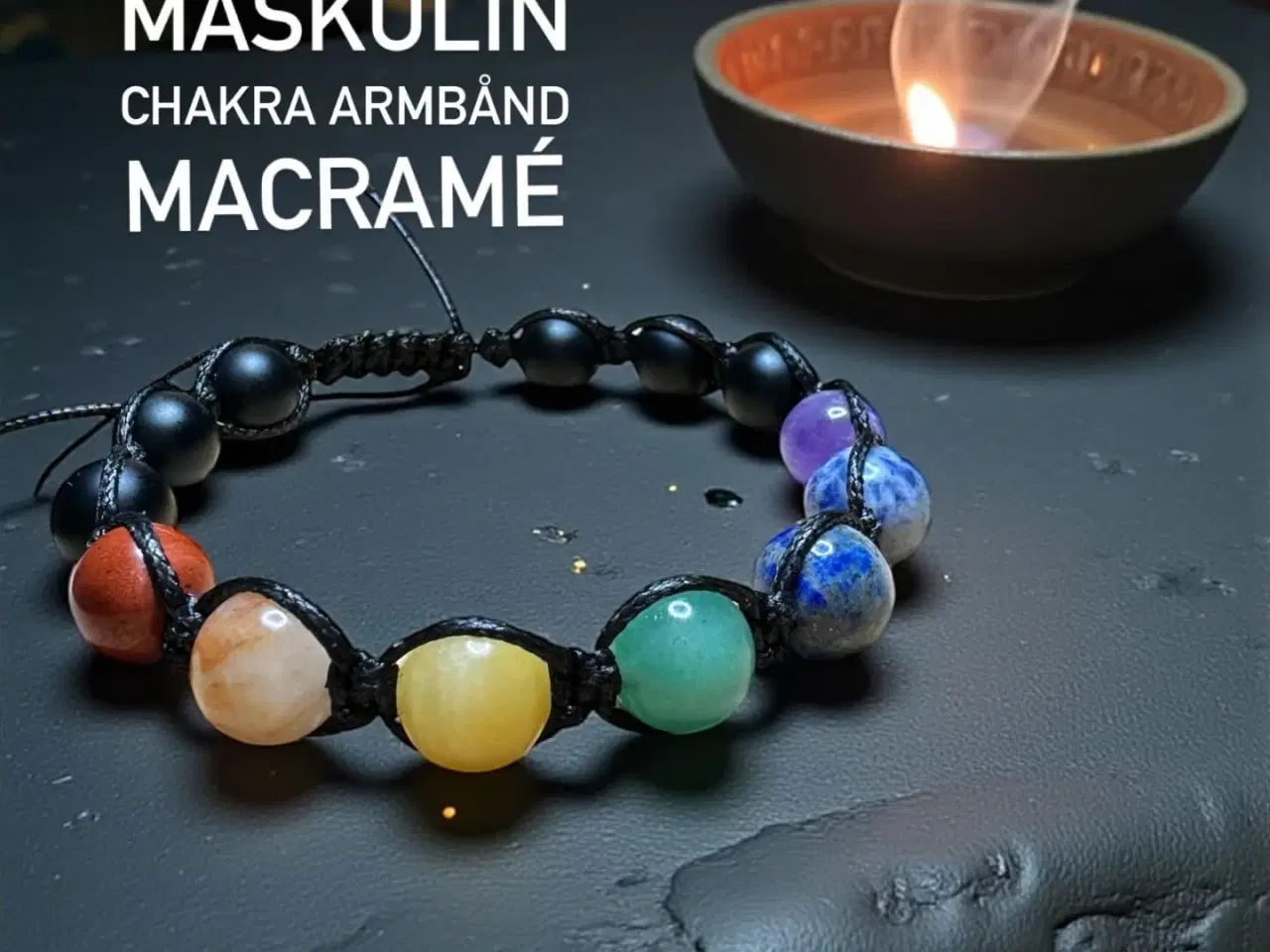 Billede 1 - Herrearmbånd Chakra Macramé 