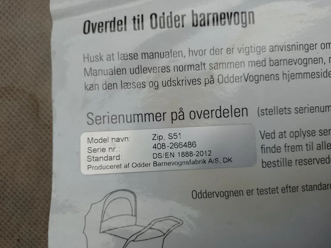 Billede 3 - Odder zip S51 barnevogn