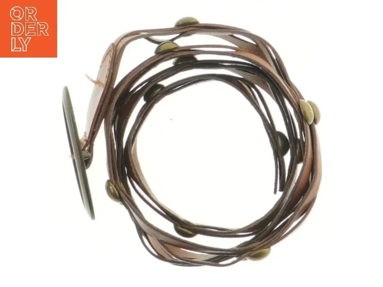 Billede 2 - Brunt læderbælte med metalspænde (str. 100 cm)