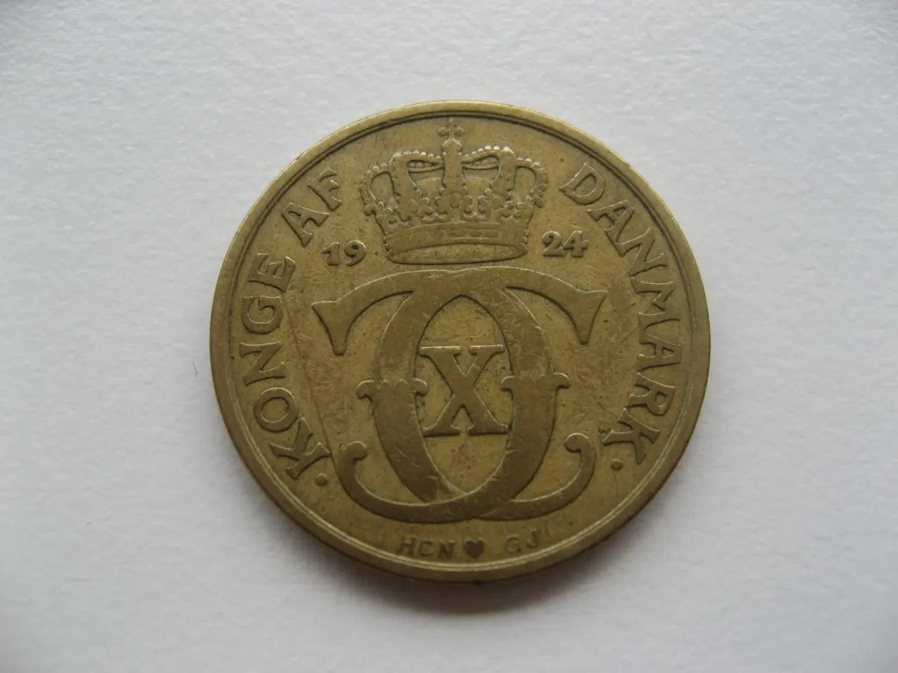 Billede 1 - Pæn gul 1 kr 1924, den super svære