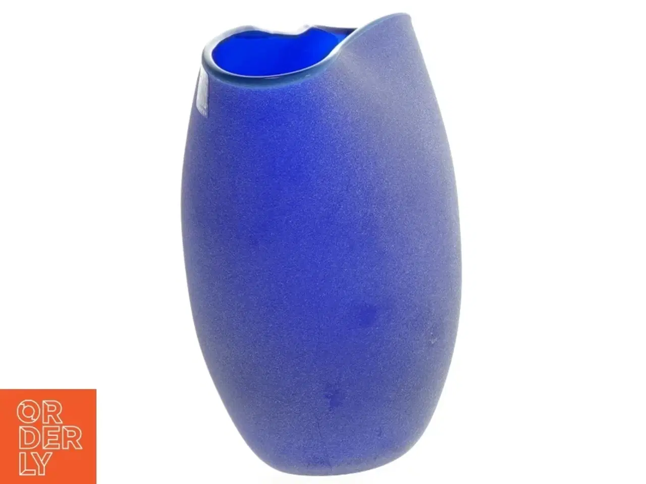 Billede 2 - Blå glasvase fra Bülow Bornholm (str. 15 x 18 cm)