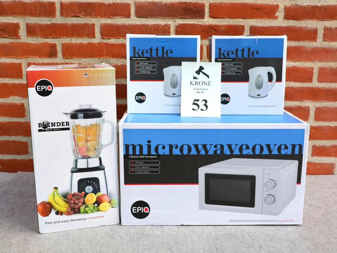 Billede 1 - Epiq mikrobølgeovn, blender og 2 stk elkedler 1½L 