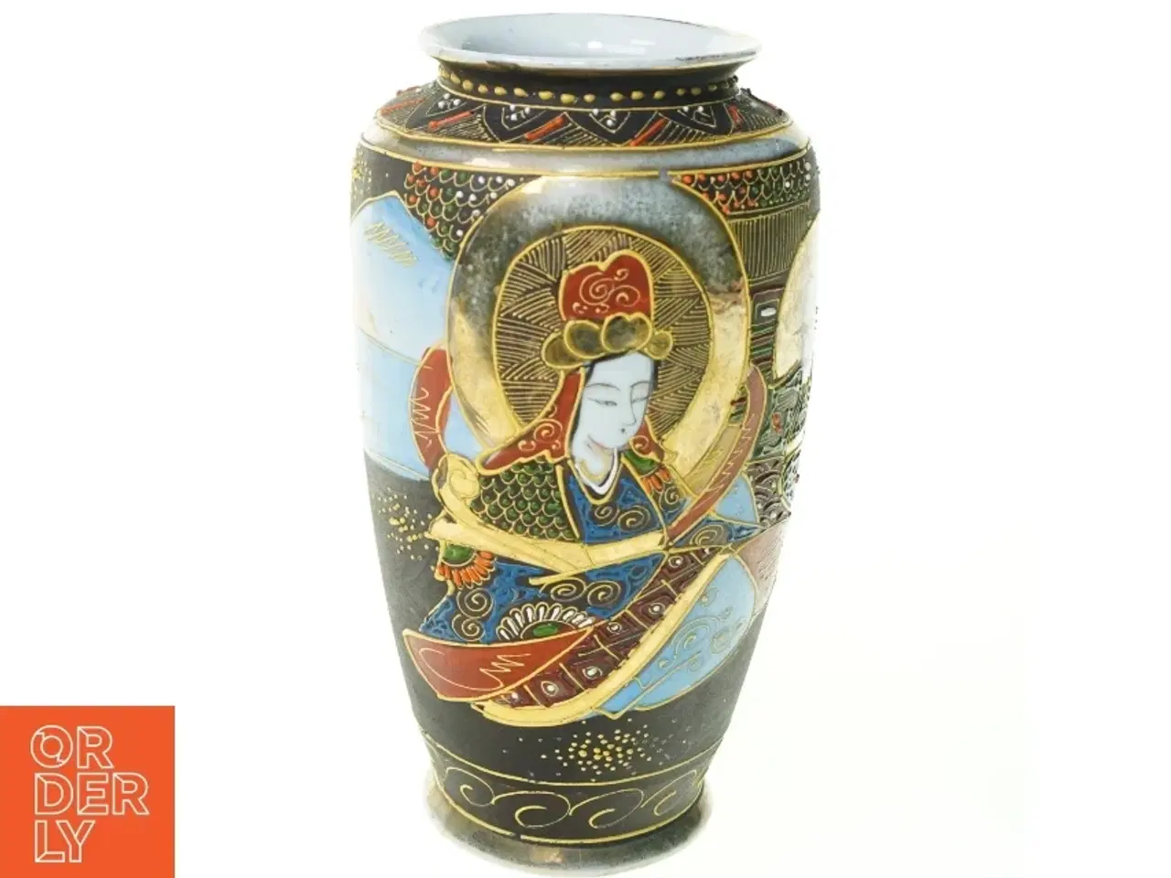 Billede 1 - Vase med kinesisk motiv (str. 20 x 7 x 10 cm)