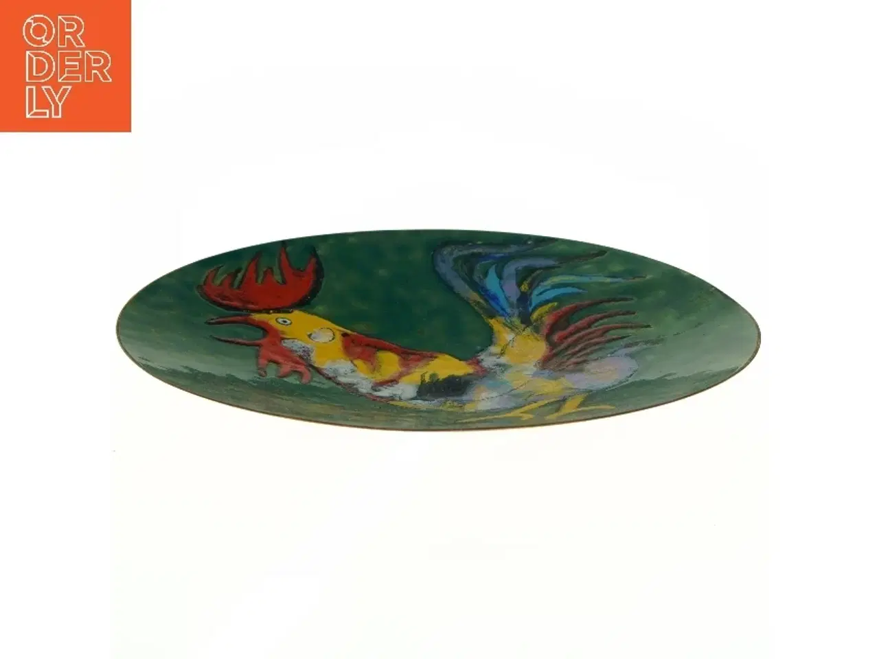 Billede 3 - Emailleret dekorativ tallerken (str. Ø. 28 cm)