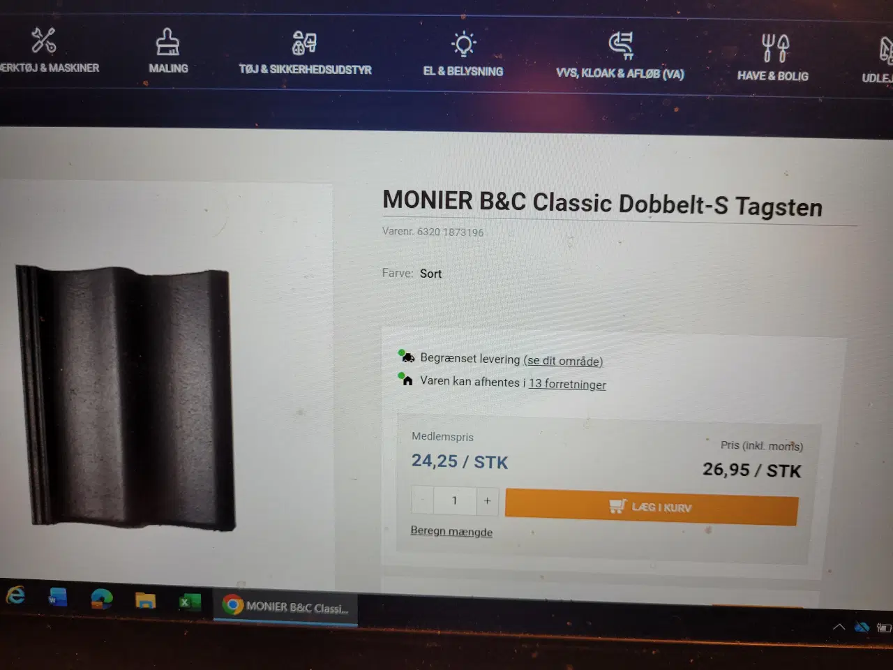 Billede 1 - B&C Tagsten 200 stk. + halve + rygning + gavl.