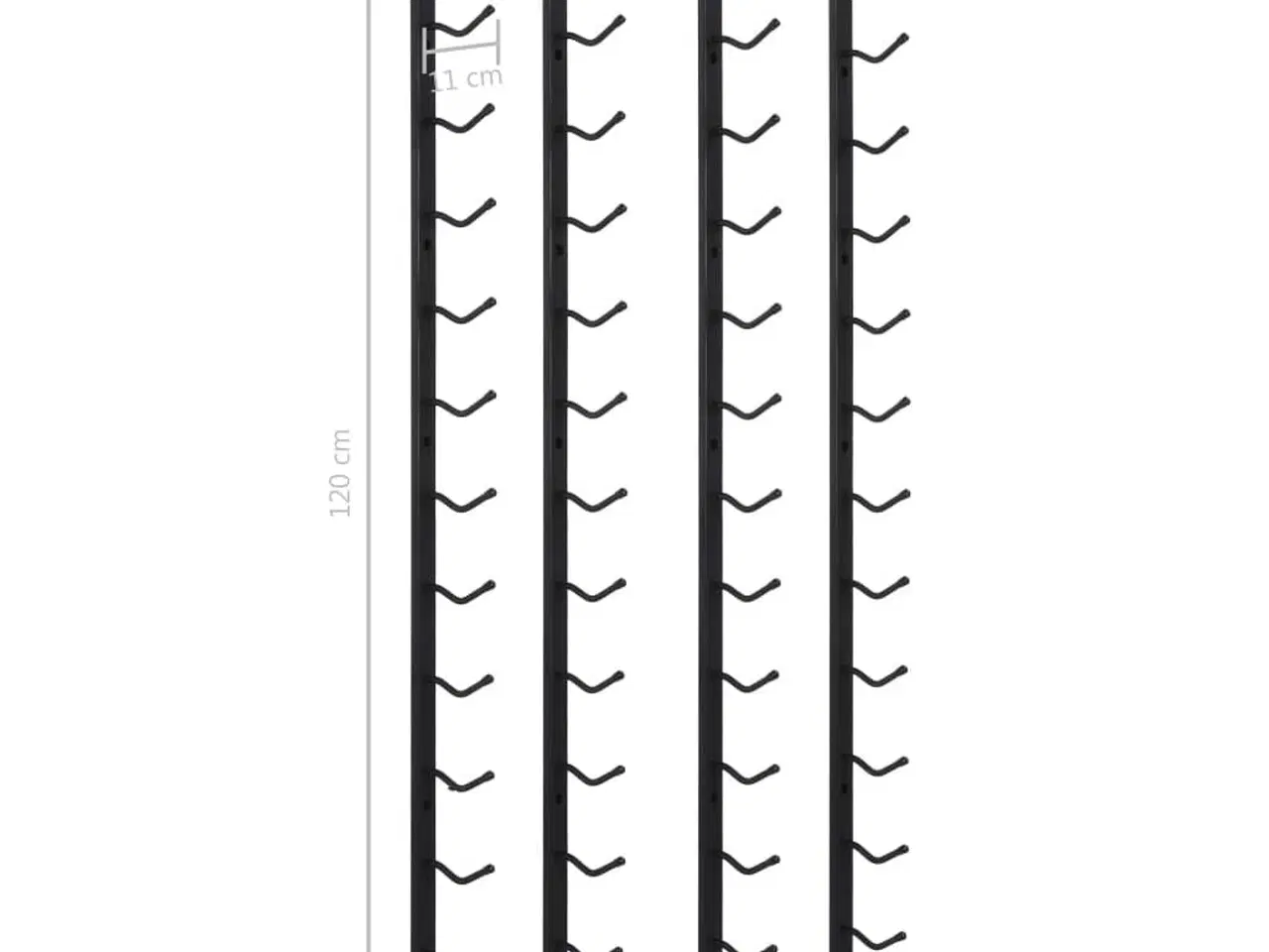Billede 6 - Vægmonteret vinreoler til 12 vinflasker 2 stk. sort jern