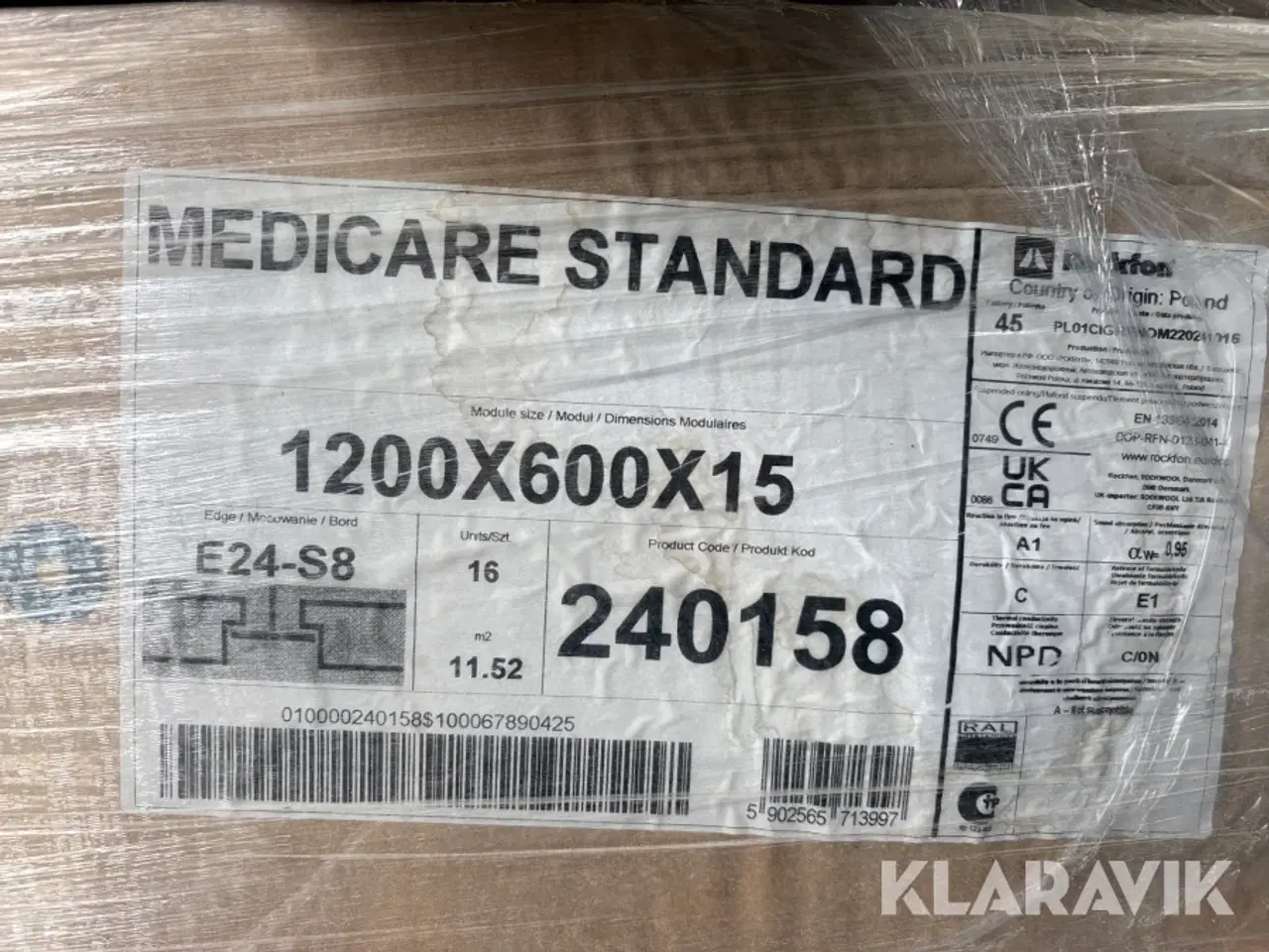 Billede 9 - Akustiske loftplader Rockfon Medicare standard - 7 kasser af 16 styk