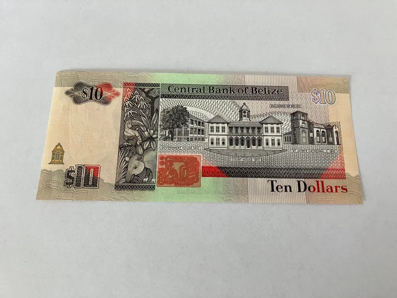 Billede 2 - 10 Dollars Belize 1990