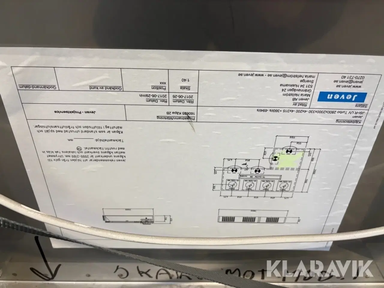 Billede 3 - Industriventilationsanlæg Jeven JSI-R UV Turbo 2800 x 2000 x 330 med varmeflade