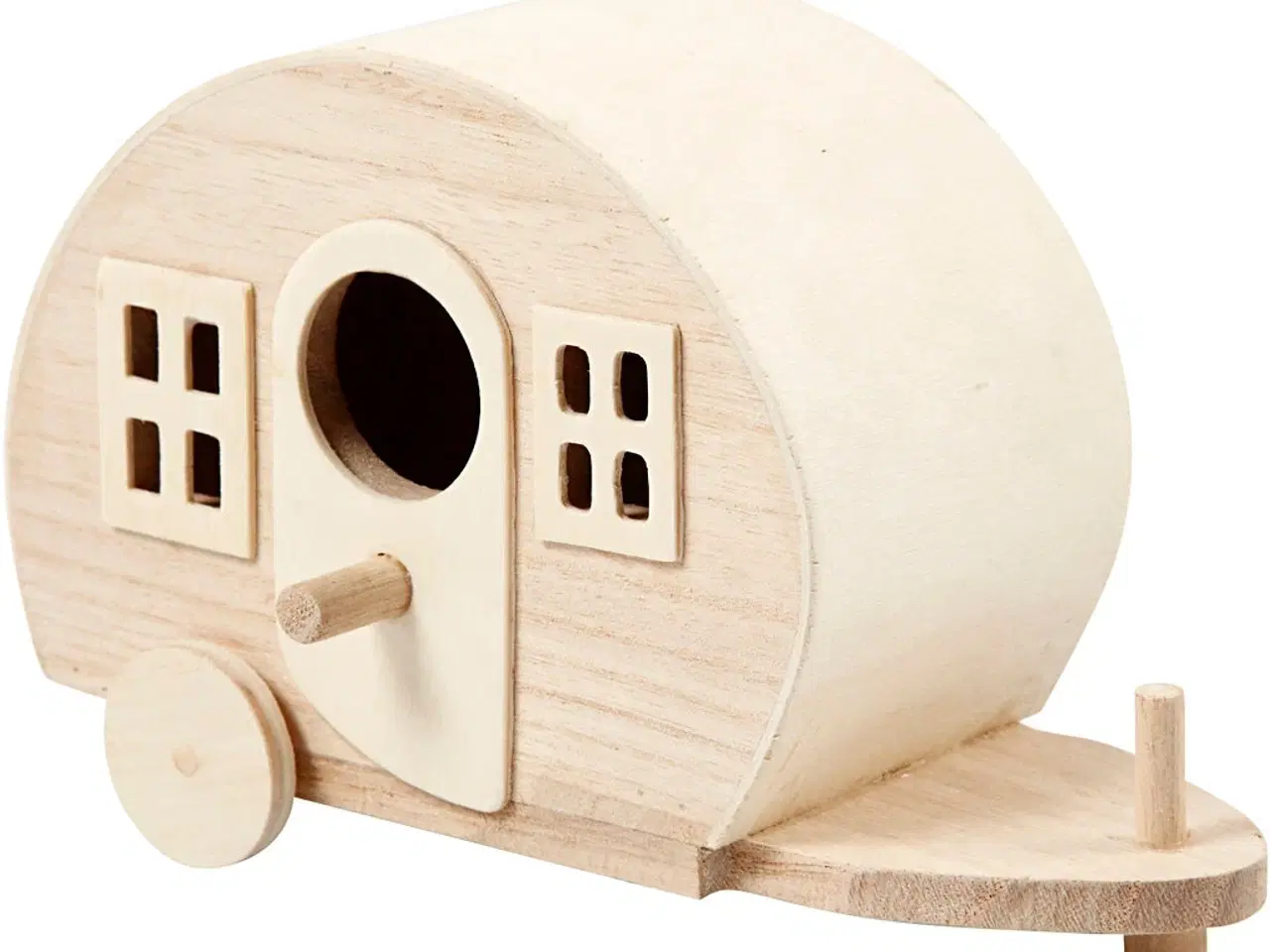 Billede 1 - Retro Campingvogn i Lyst Træ - 18x8x11 cm