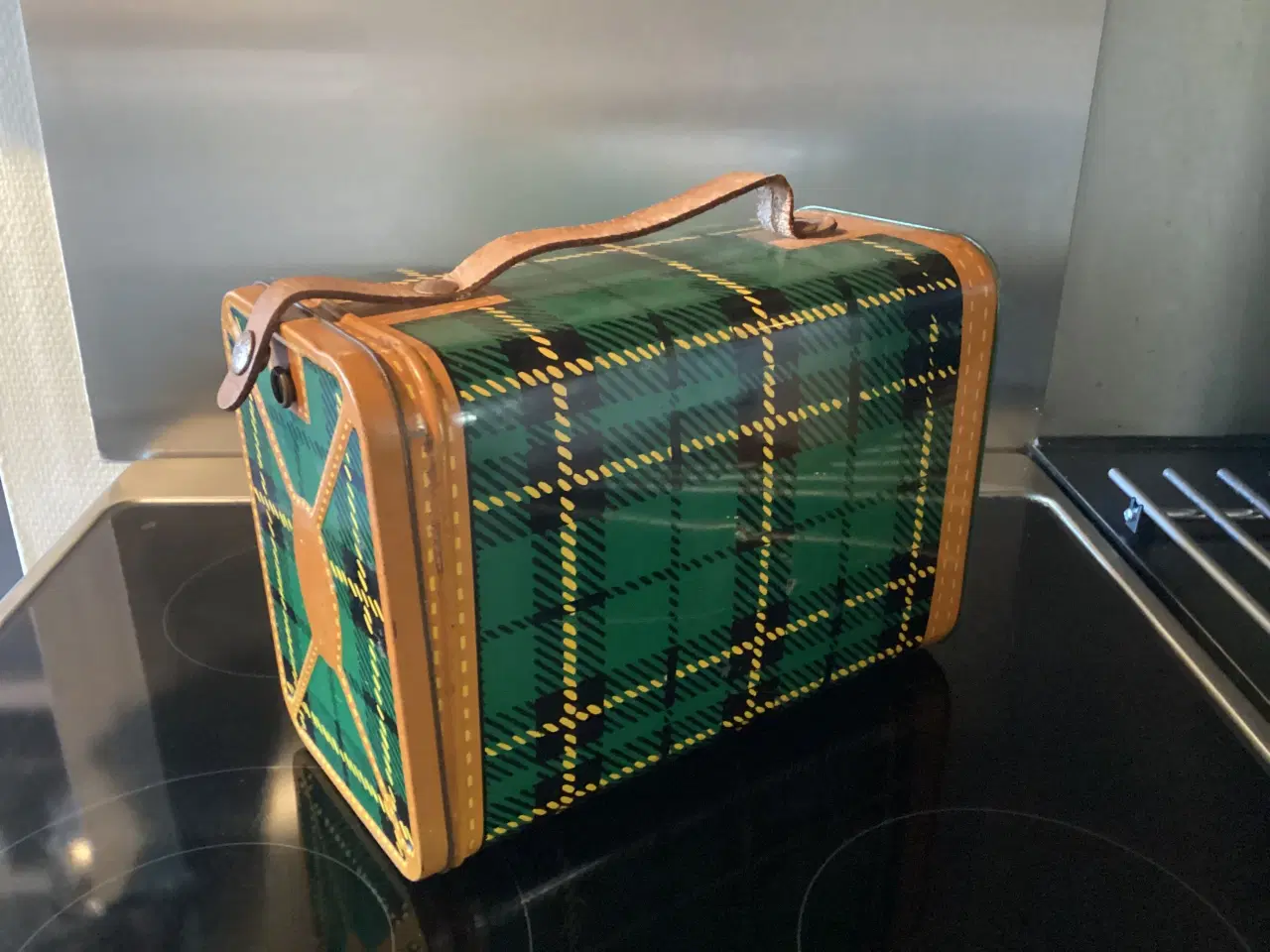 Billede 1 - Retro madkasse Grøn ternet