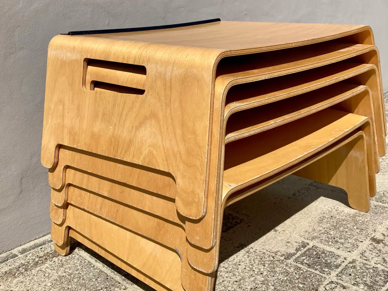 Billede 3 - Vintage bakkebord / sengebord i bøg . 3 stk