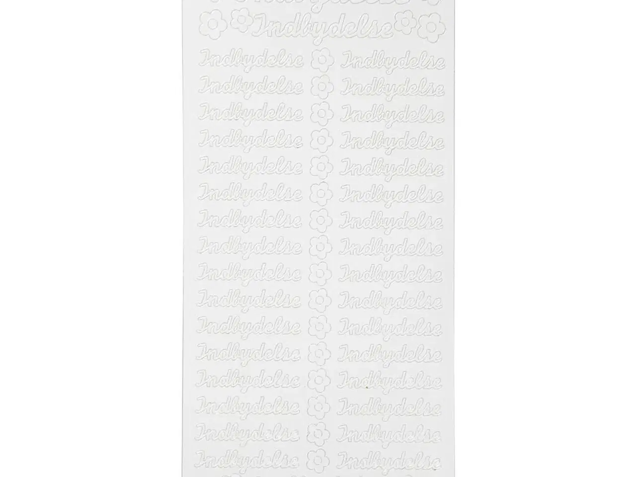 Billede 1 - Stickers, indbydelse, ark 10x23 cm, hvid, 1 ark