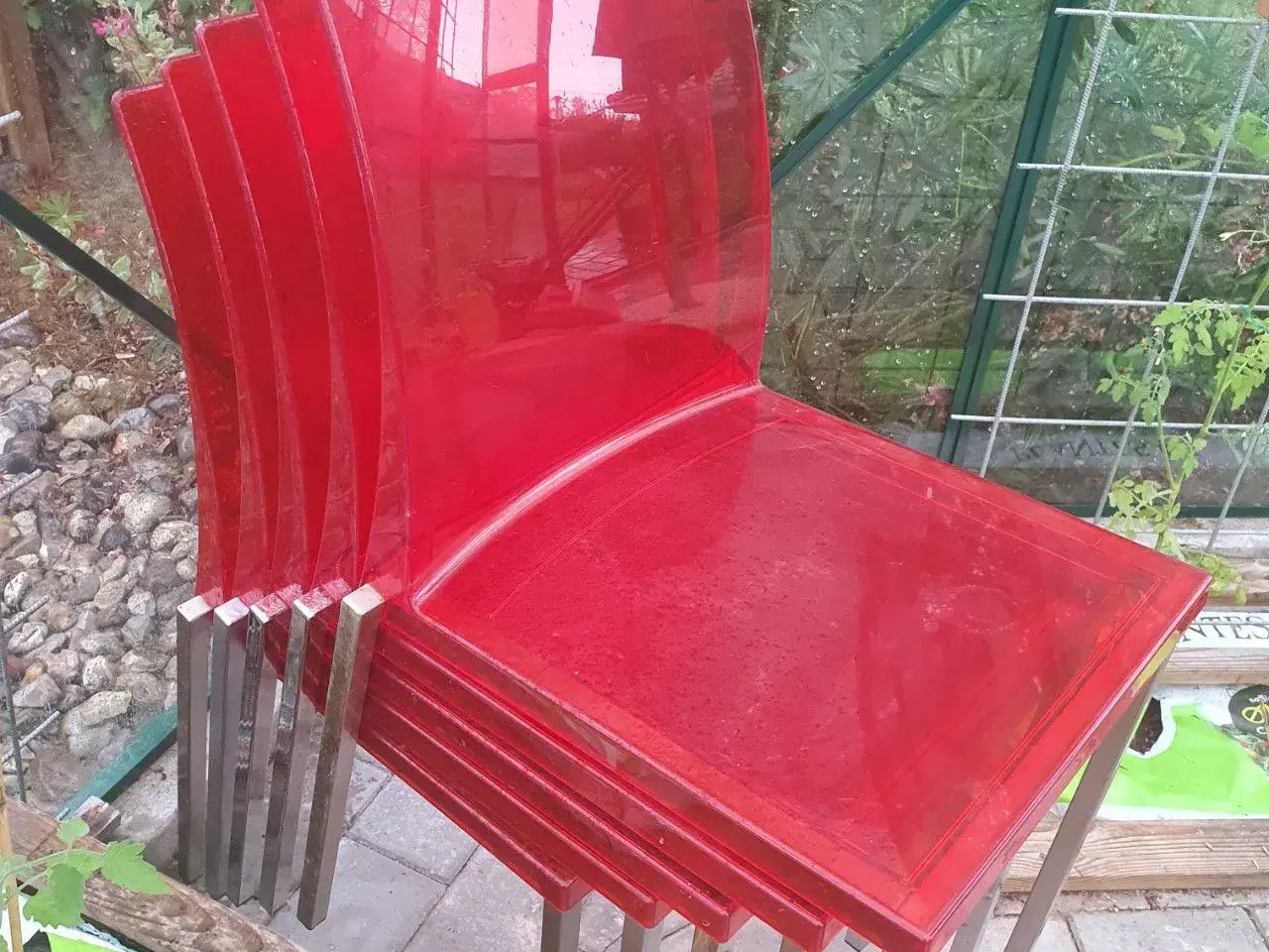 Billede 1 - 5 stk. røde designerstole