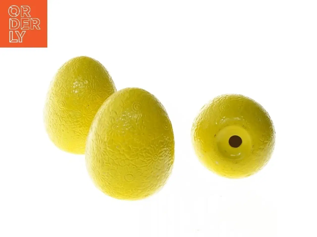 Billede 3 - Dekorative gule æg (str. 3 stk 12,5 cm)