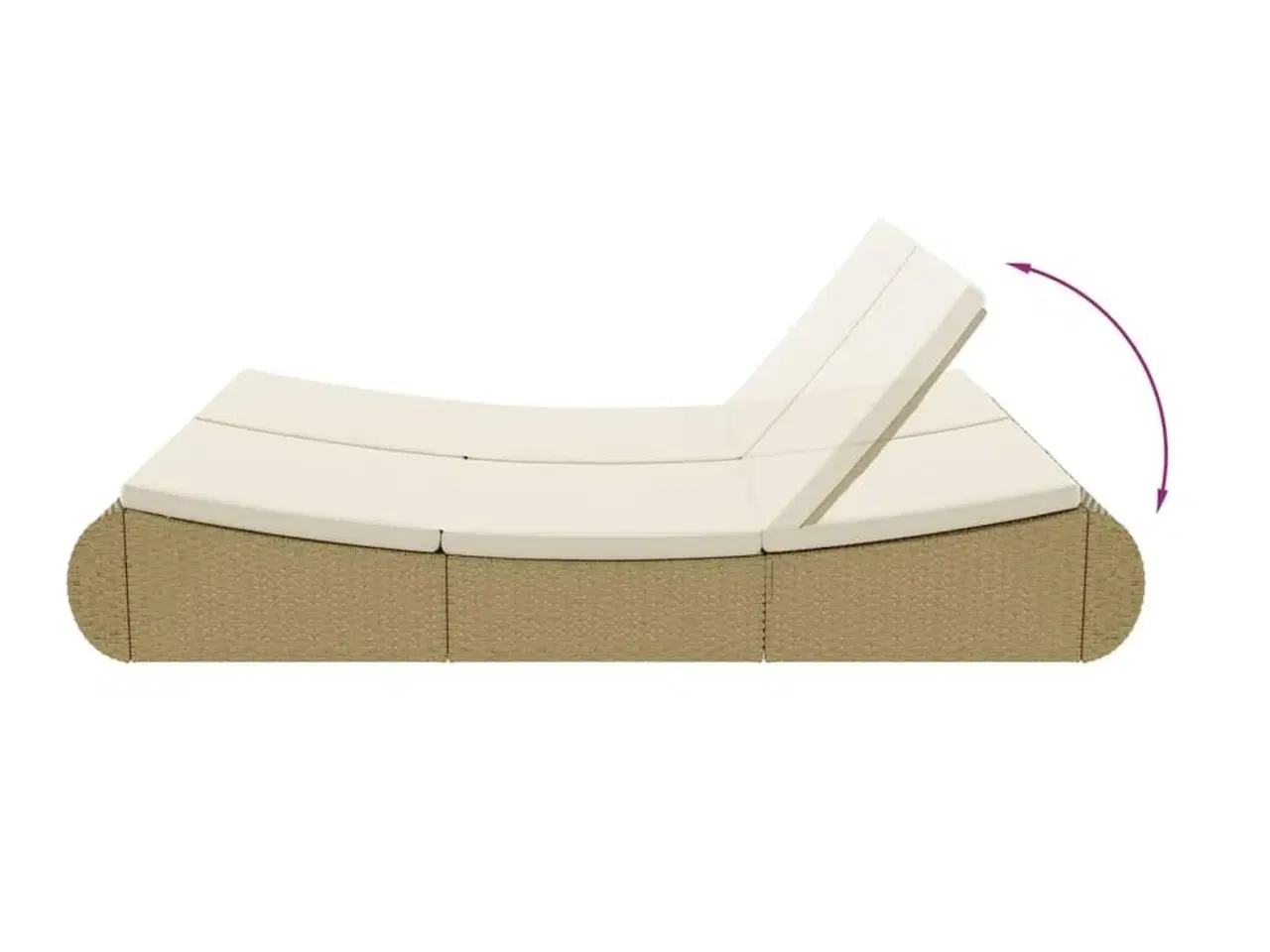 Billede 8 - Loungeseng polyrattan beige