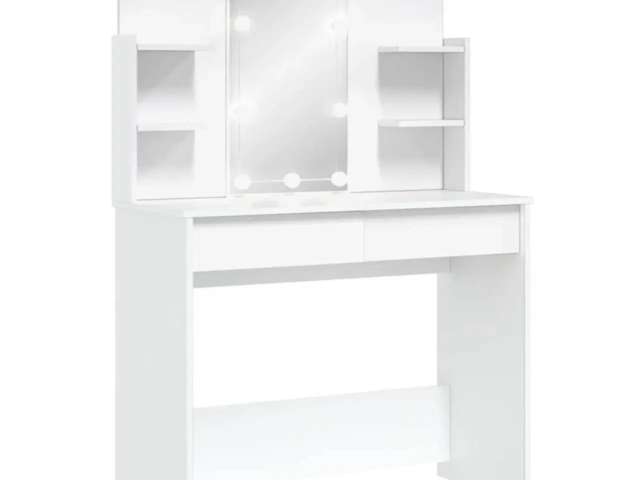 Billede 2 - Makeupbord med LED-lys 96x40x142 cm hvid