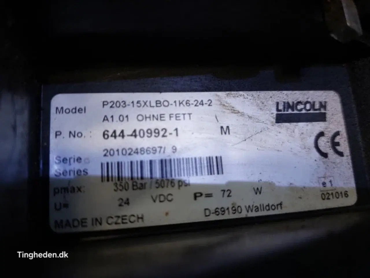 Billede 6 - Licoln P203-15XLBO-1K6-24-2 Centralsmøring-Fedtpumpe