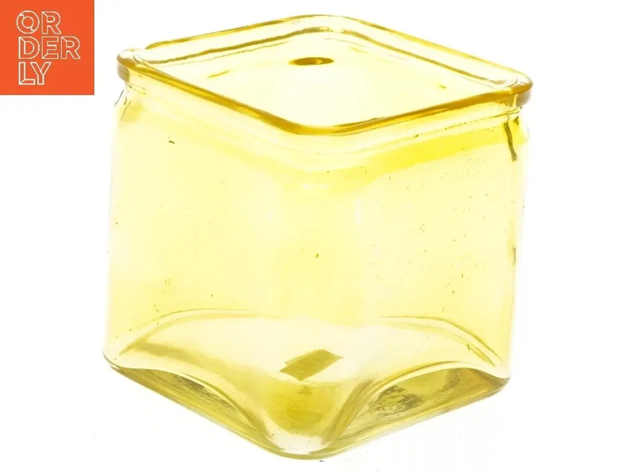 Billede 1 - Glaskrukke i gul (str. 12x12x12 cm)