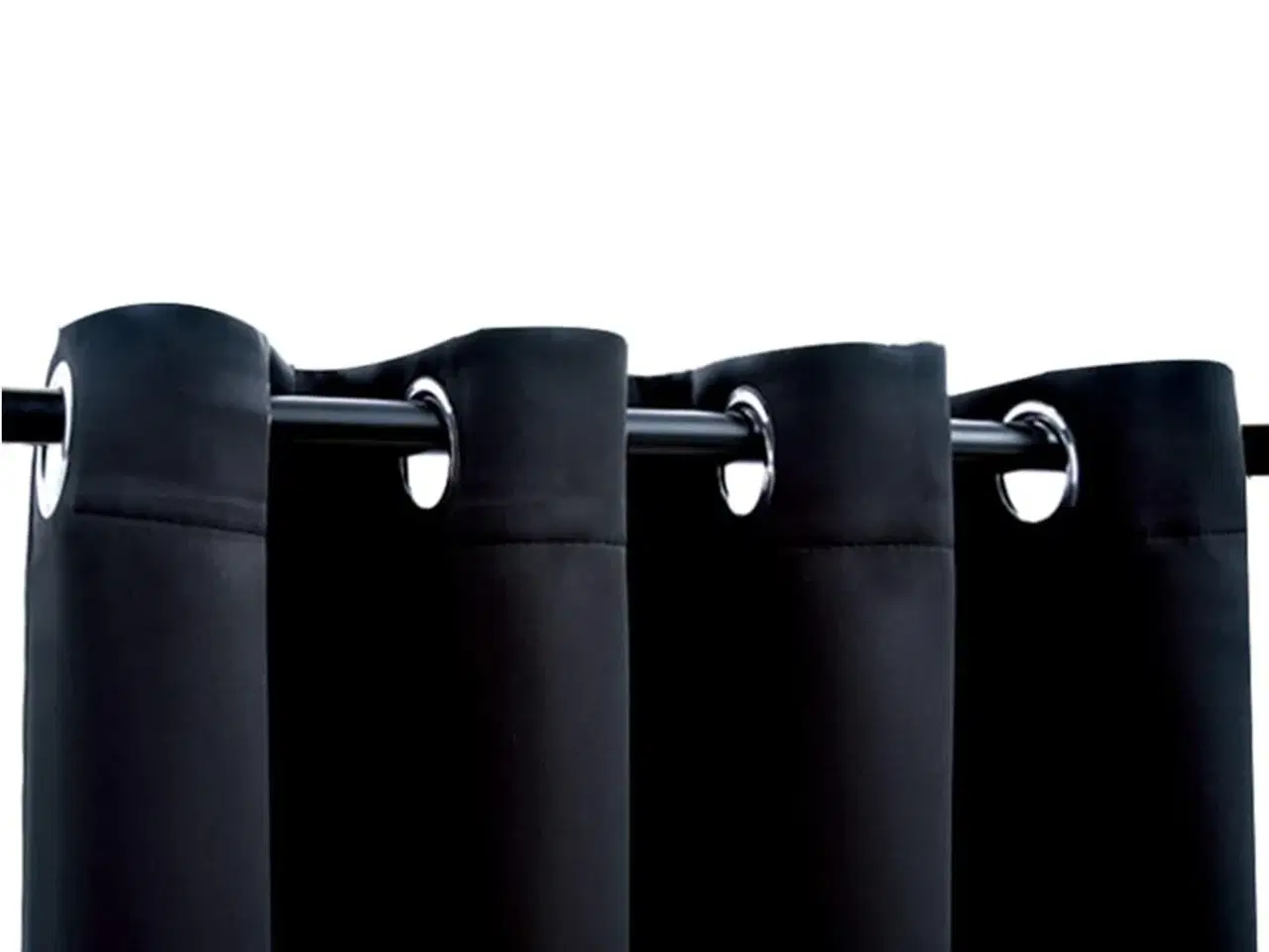 Billede 4 - Mørklægningsgardiner 2 stk. med metalringe 140 x 245 cm sort