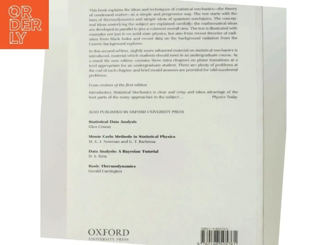 Billede 3 - Introductory statistical mechanics (Bog)
