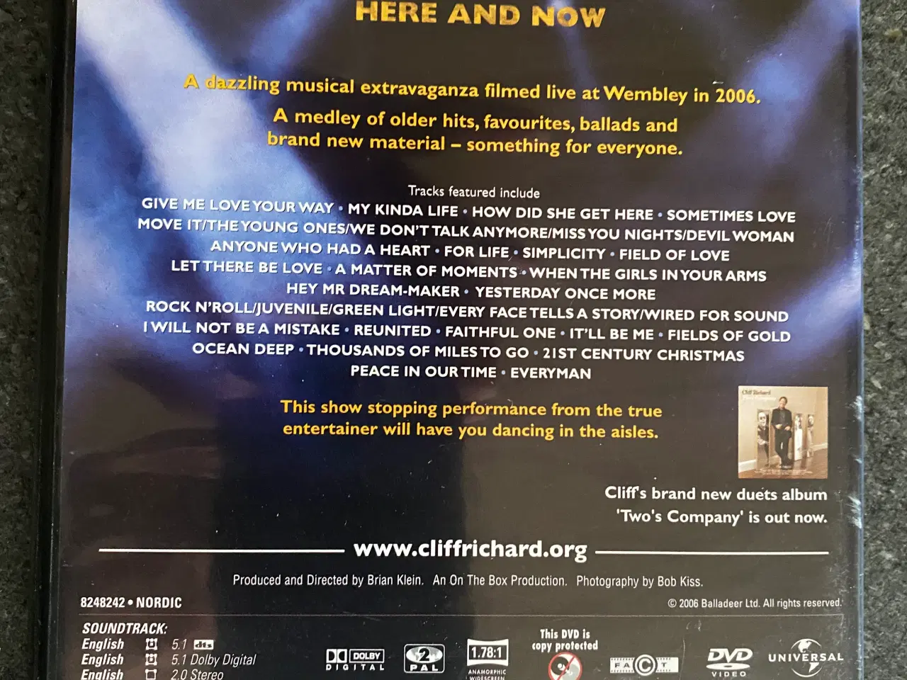 Billede 2 - Live DVD Cliff Richard