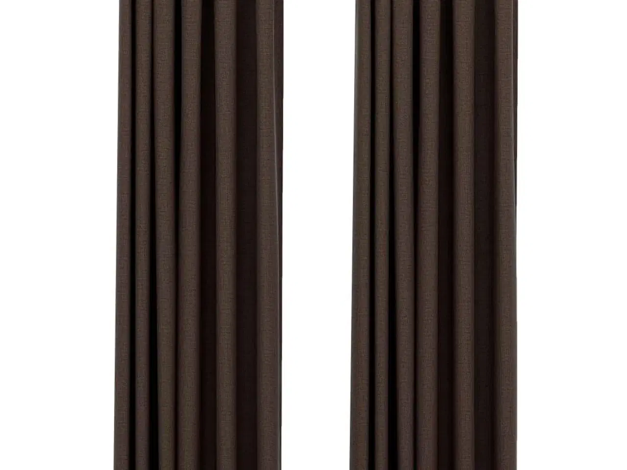 Billede 2 - Mørklægningsgardiner m. krog 2 stk. hør-look 140x225 cm gråbrun