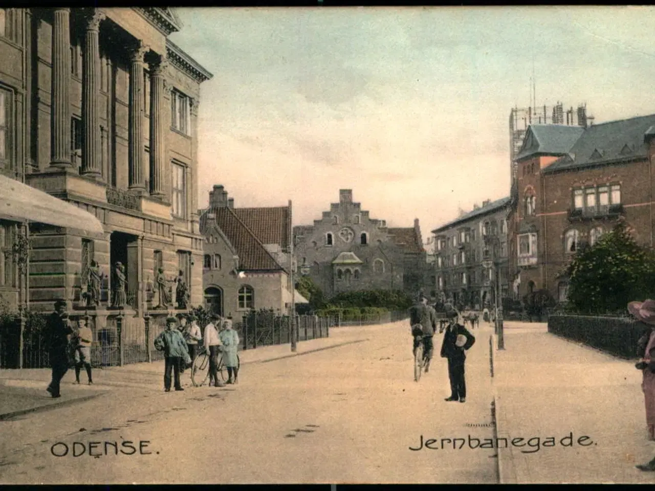 Billede 1 - Odense - Jernbanegade - Stender 8963 - Ubrugt - Flot Kort !!