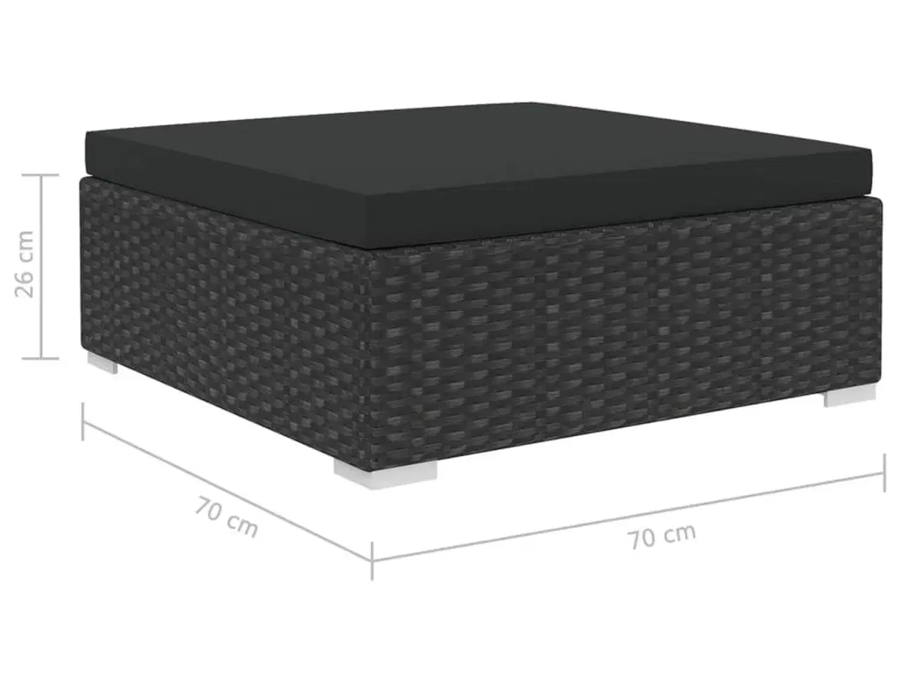 Billede 10 - Loungesæt til haven 8 dele med hynder polyrattan sort