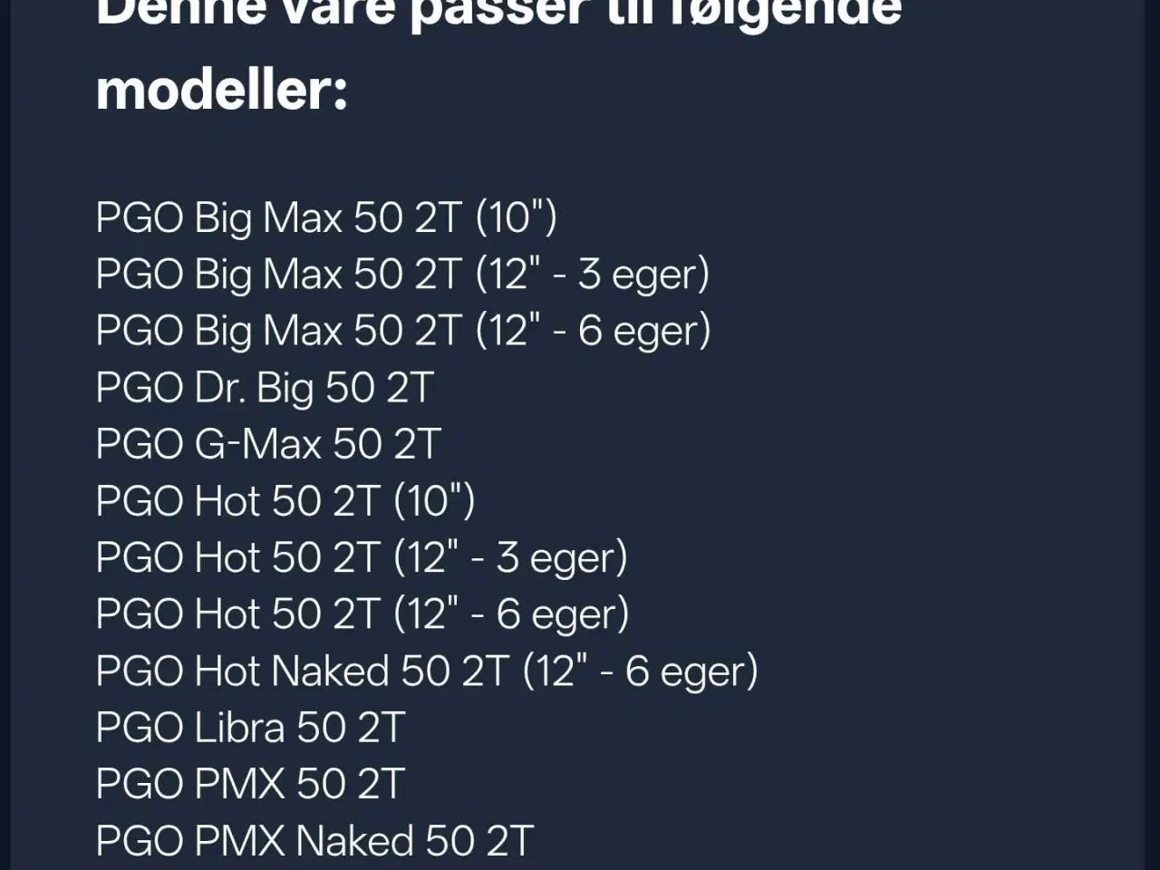 Billede 4 - PGO Hot 50/PMX/Dr.Big. Ny Original Bagskærm