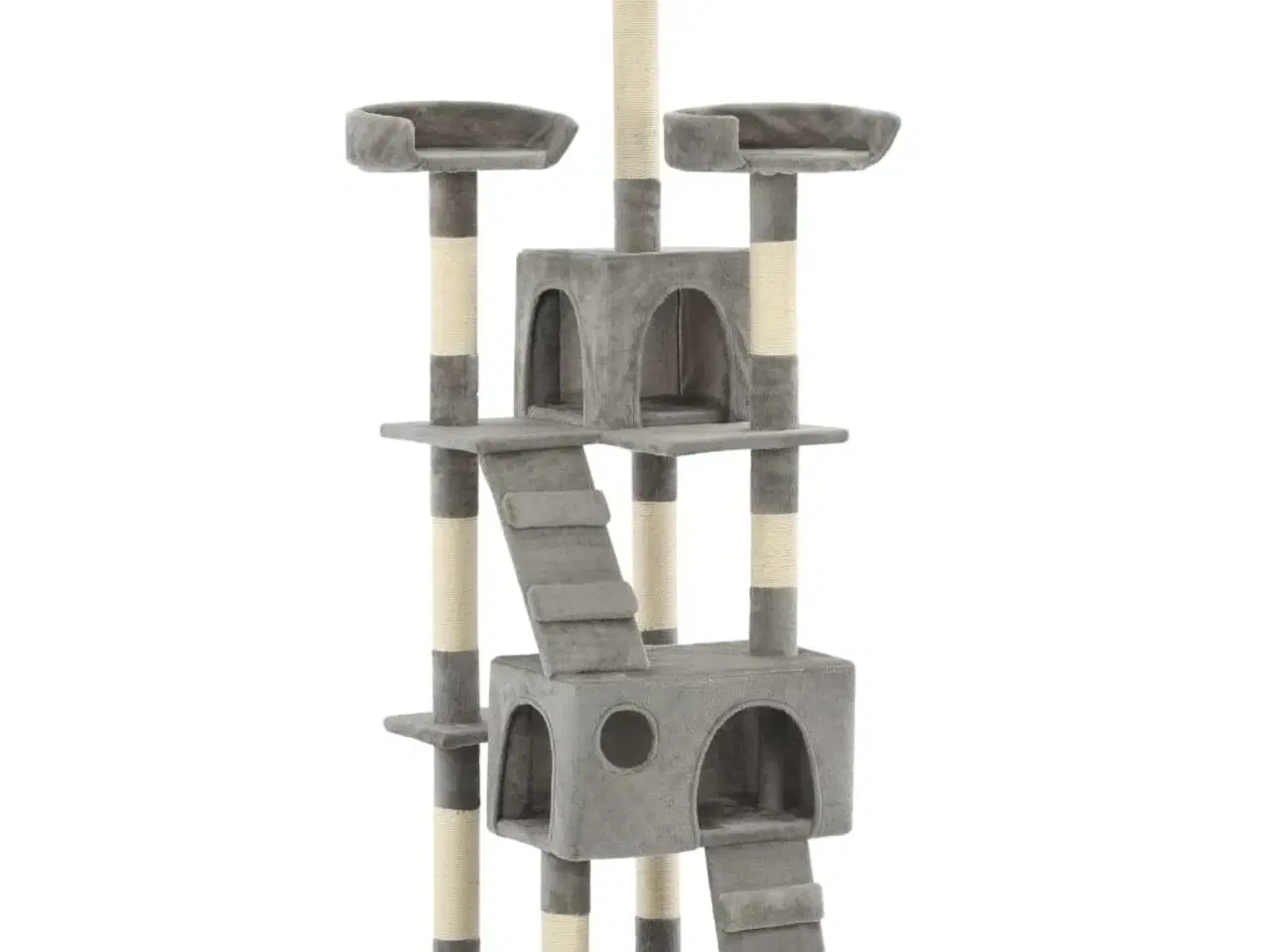 Billede 1 - Kradsetræ til katte med sisal-kradsestolper 170 cm grå