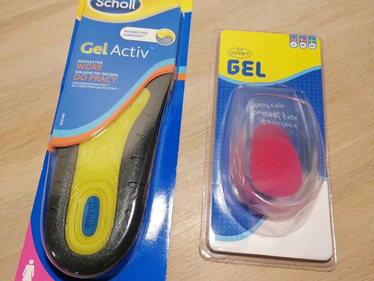 Billede 1 - Scholl såler og stødabsorberende gel hæl NYE i pk.