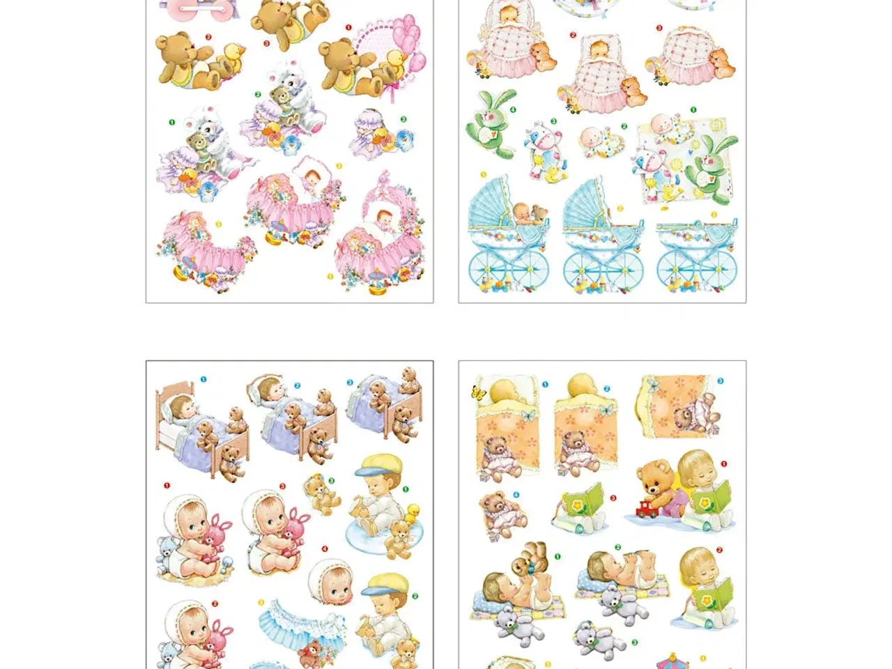 Billede 1 - 3D Motiver, baby, ark 21x30 cm, 4ark/ 1 pk.
