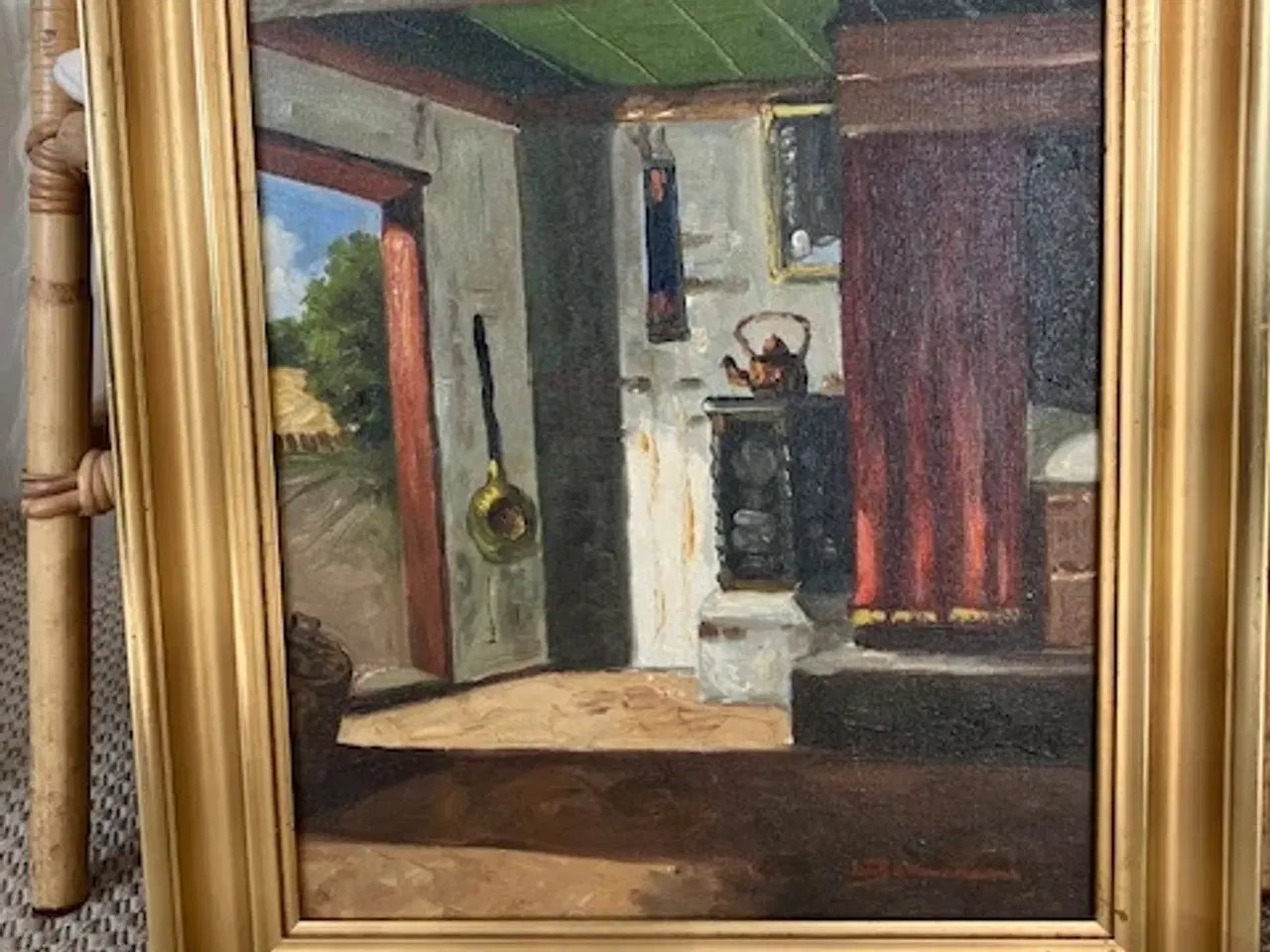 Billede 1 - Maleri Gammelt Landkøkken