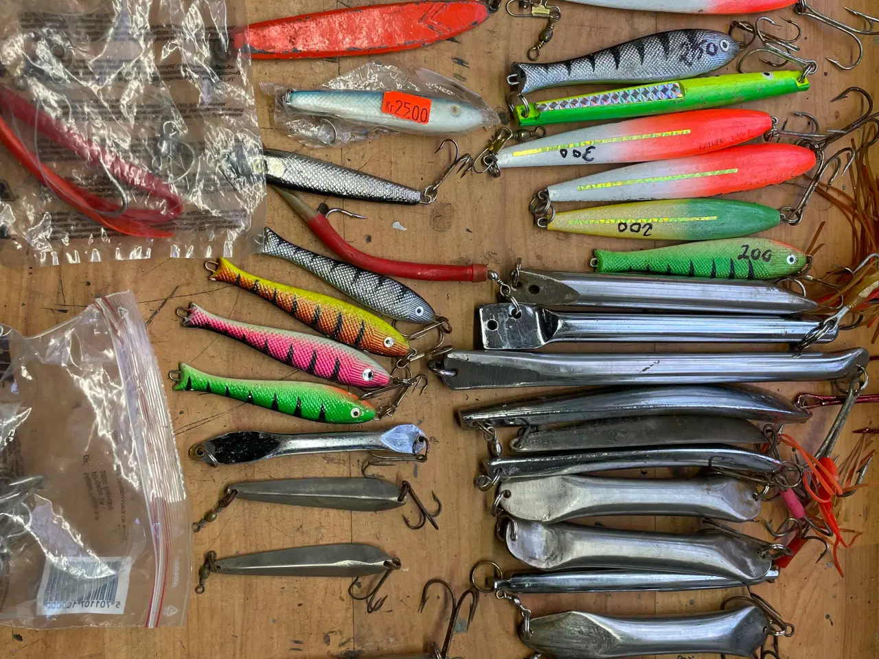 Billede 1 - 50 stk pilke i størrelser fra 100 gr til 500 gr.