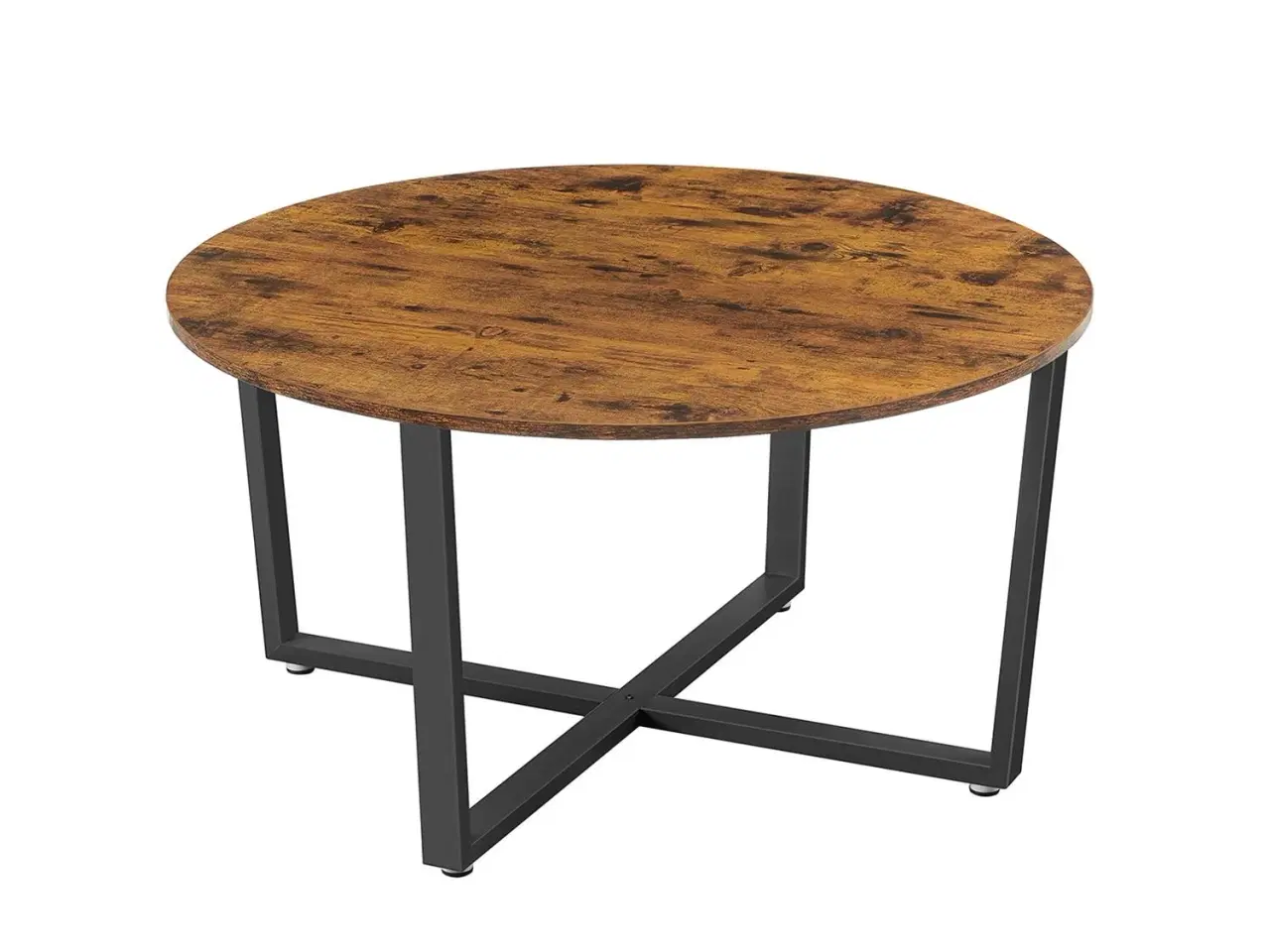 Billede 1 - Sofabord rundt industrielt design, rustik brun/sort, Ø88 × H47 cm