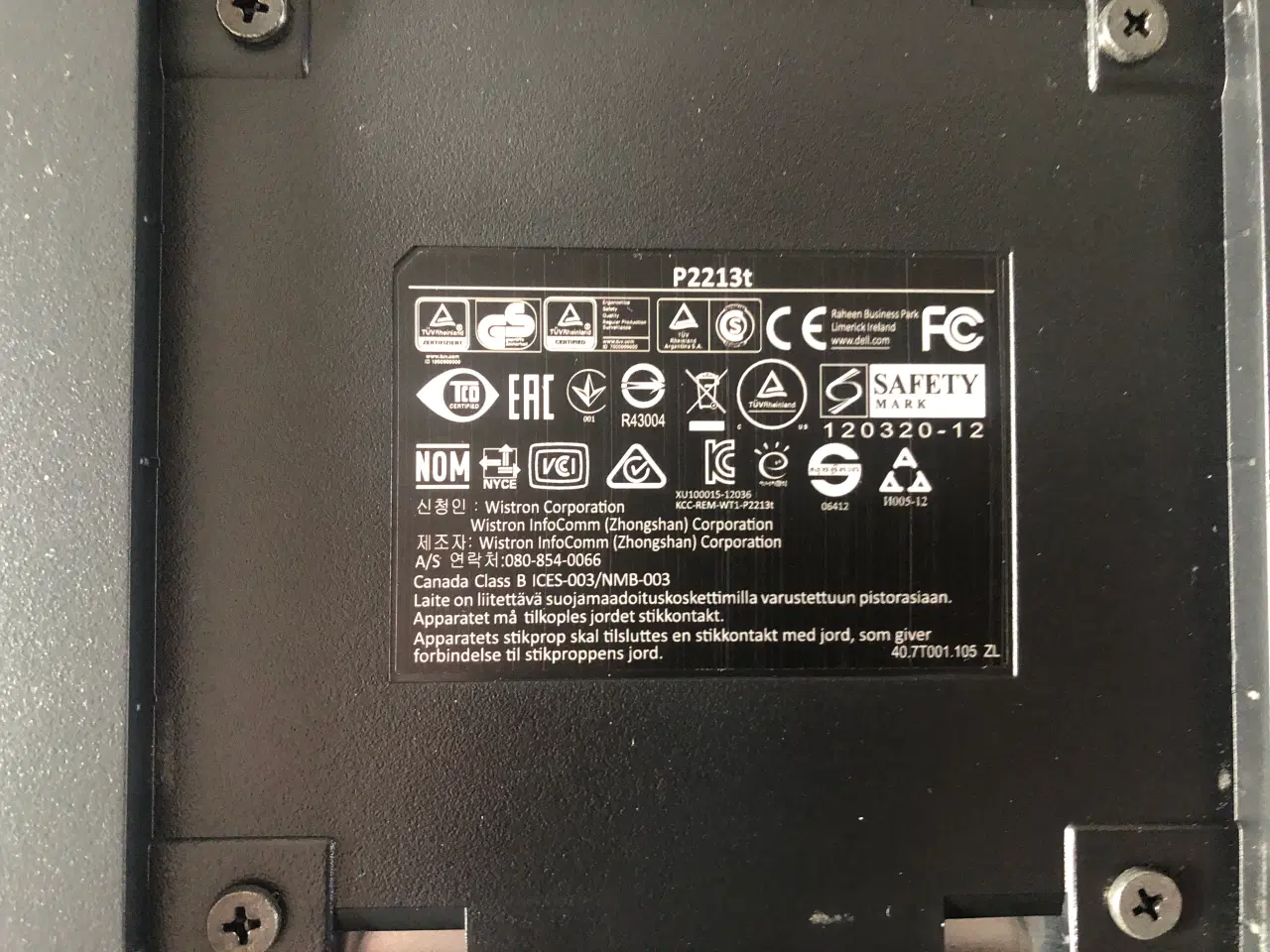 Billede 4 - Dell PC 24" skærm på fod.