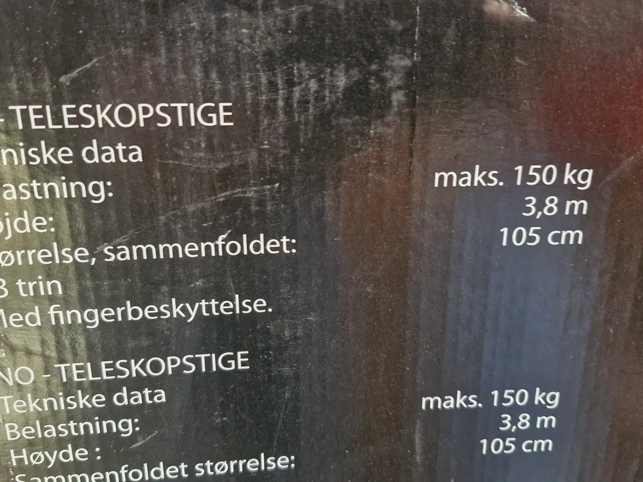 Billede 2 - Teleskop-stige, 3,8m, 13 trin